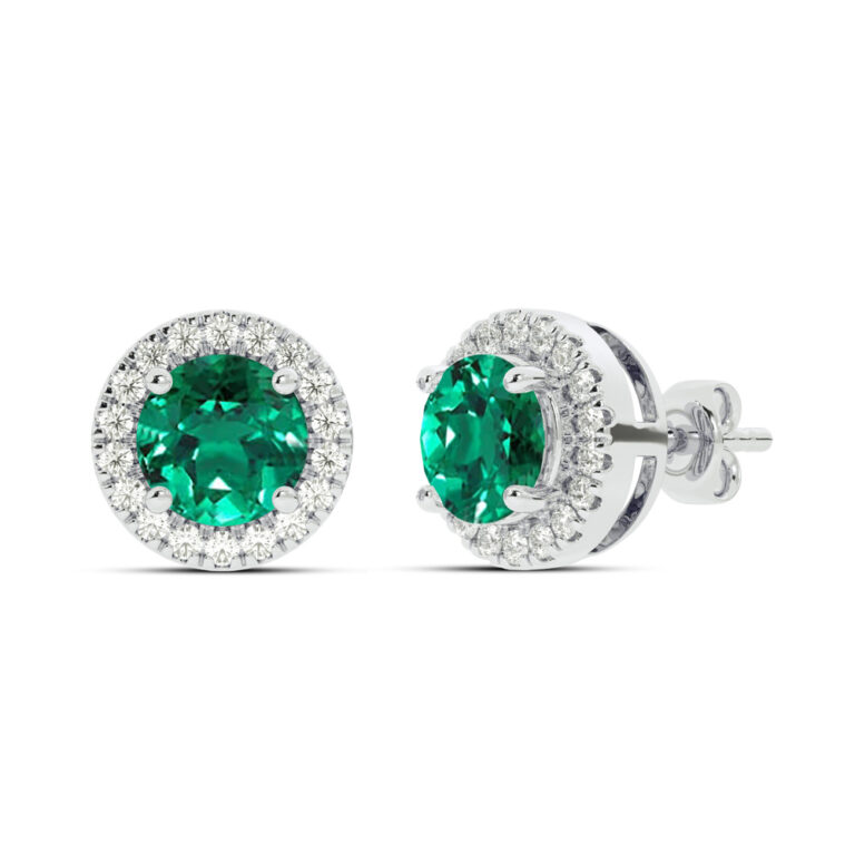 Lab Grown Customizable Halo Diamond Earring