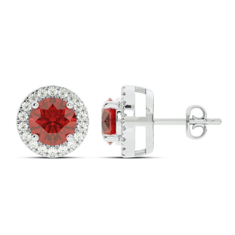 Lab Grown Customizable Halo Diamond Earring