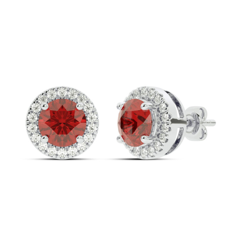Lab Grown Customizable Halo Diamond Earring