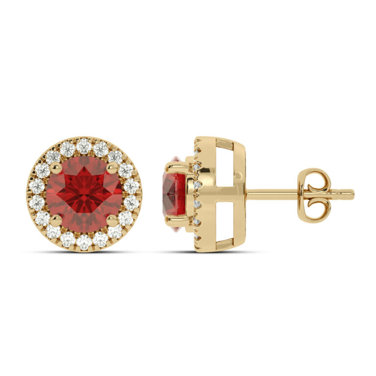 Lab Grown Customizable Halo Diamond Earring