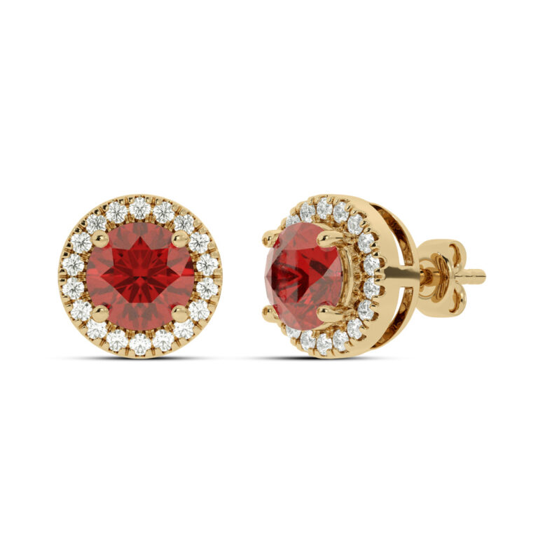 Lab Grown Customizable Halo Diamond Earring