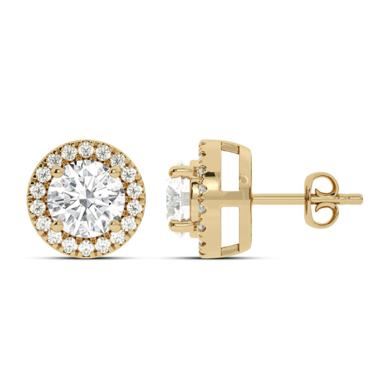 Lab Grown Customizable Halo Diamond Earring