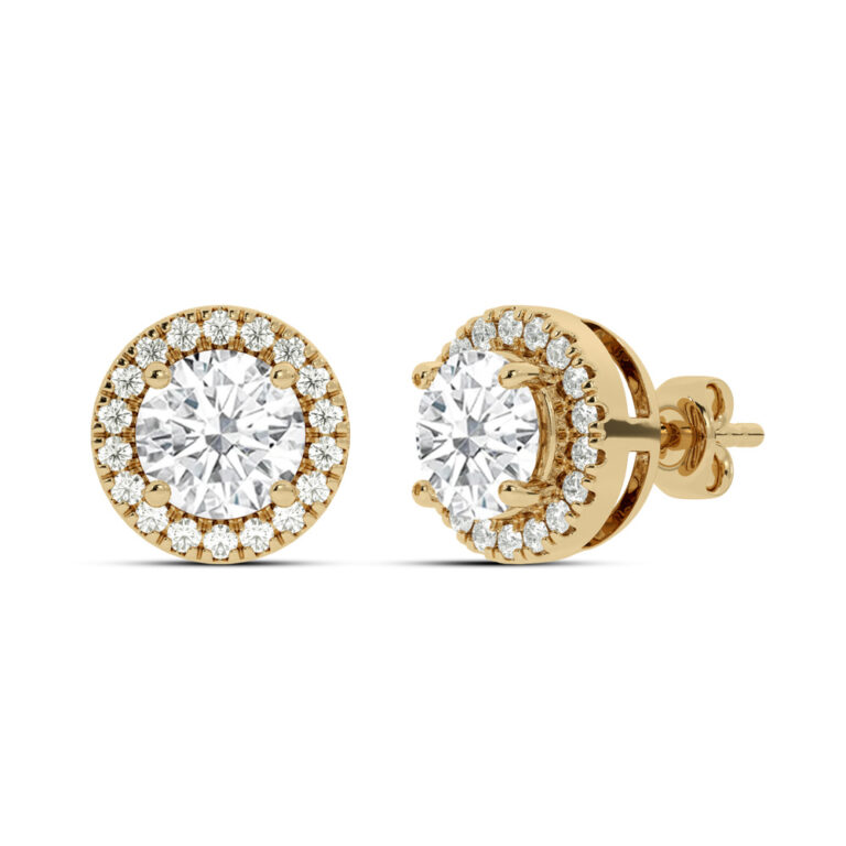 Lab Grown Customizable Halo Diamond Earring