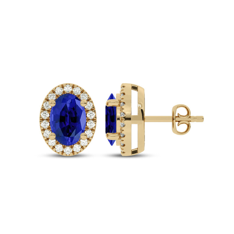 Lab Grown Customizable Halo Diamond Earring