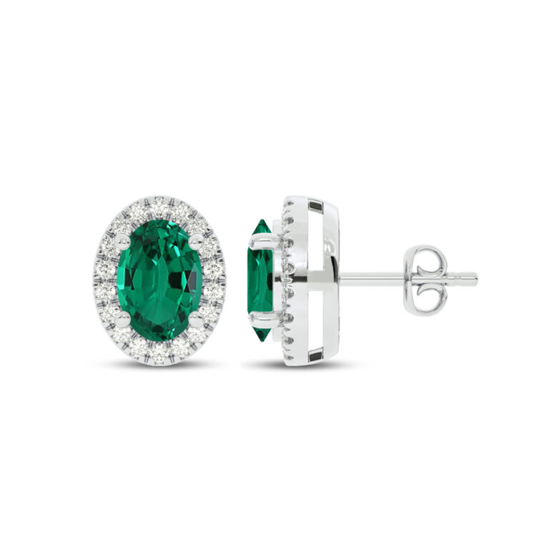 Lab Grown Customizable Halo Diamond Earring