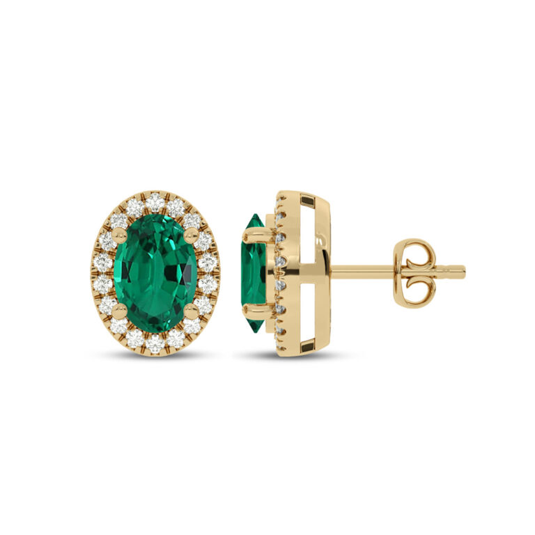 Lab Grown Customizable Halo Diamond Earring