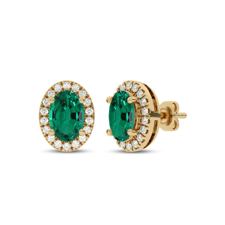 Lab Grown Customizable Halo Diamond Earring