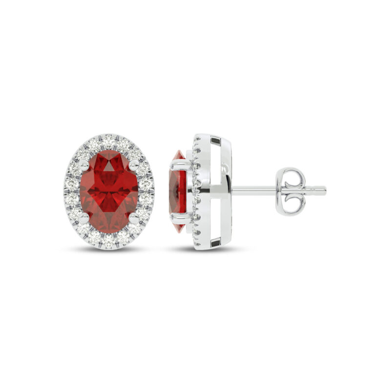 Lab Grown Customizable Halo Diamond Earring