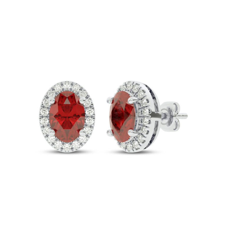 Lab Grown Customizable Halo Diamond Earring