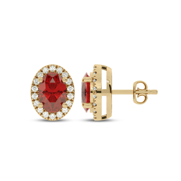 Lab Grown Customizable Halo Diamond Earring