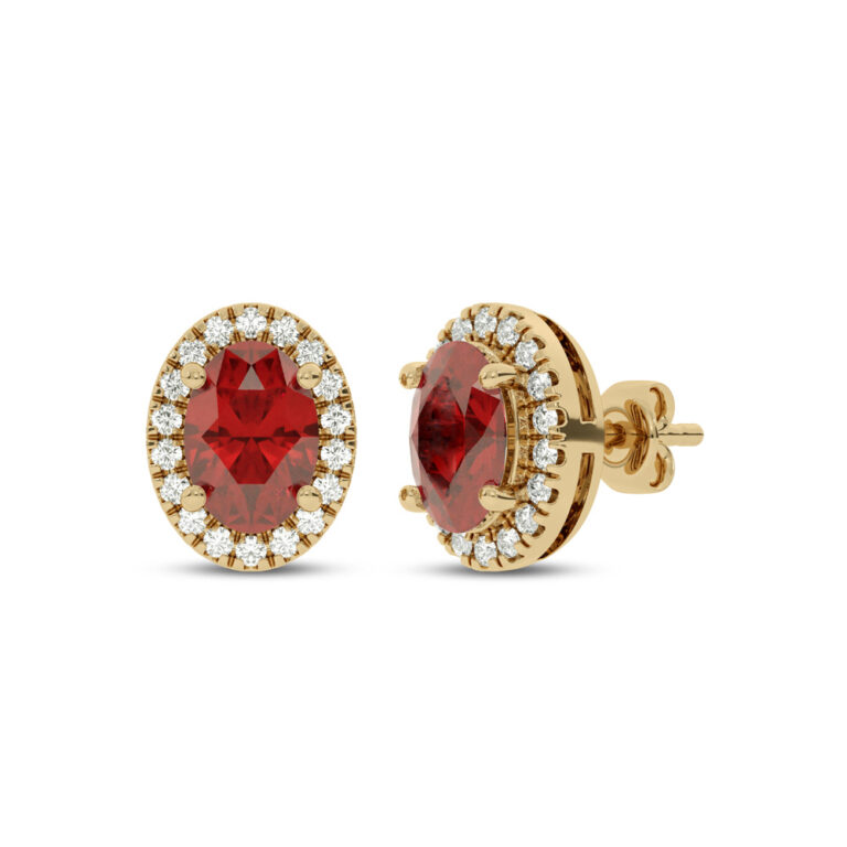 Lab Grown Customizable Halo Diamond Earring