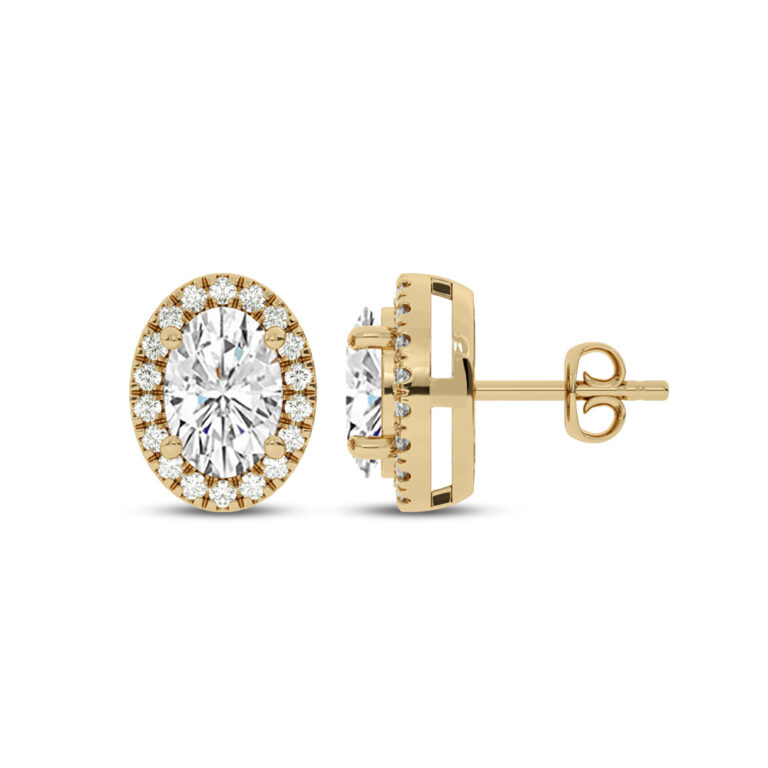 Lab Grown Customizable Halo Diamond Earring
