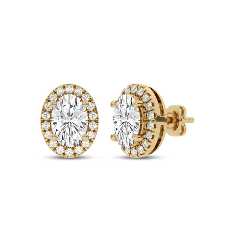 Lab Grown Customizable Halo Diamond Earring