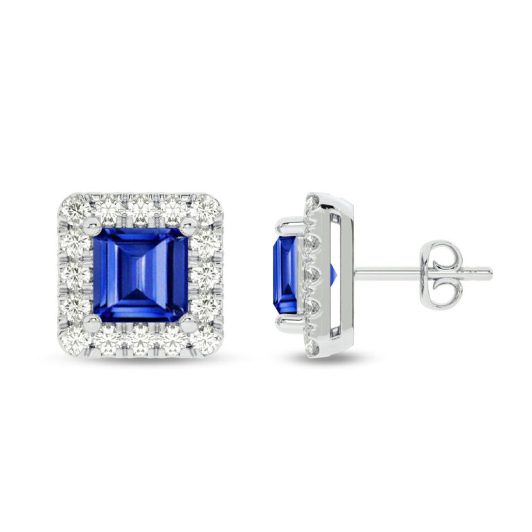 Lab Grown Customizable Halo Diamond Earring
