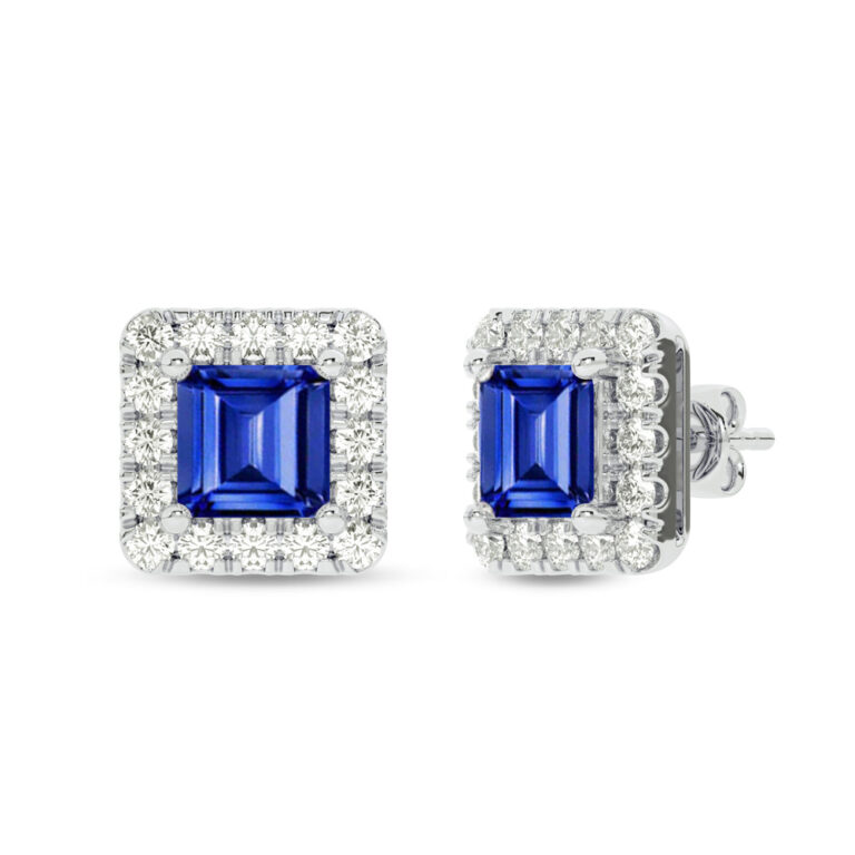 Lab Grown Customizable Halo Diamond Earring
