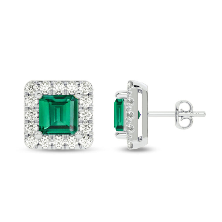 Lab Grown Customizable Halo Diamond Earring