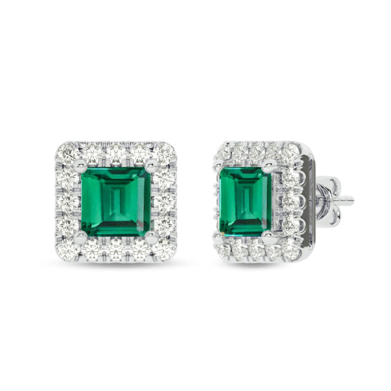 Lab Grown Customizable Halo Diamond Earring