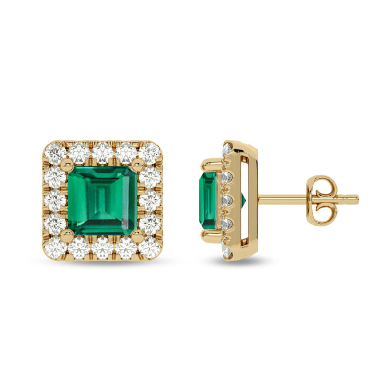 Lab Grown Customizable Halo Diamond Earring