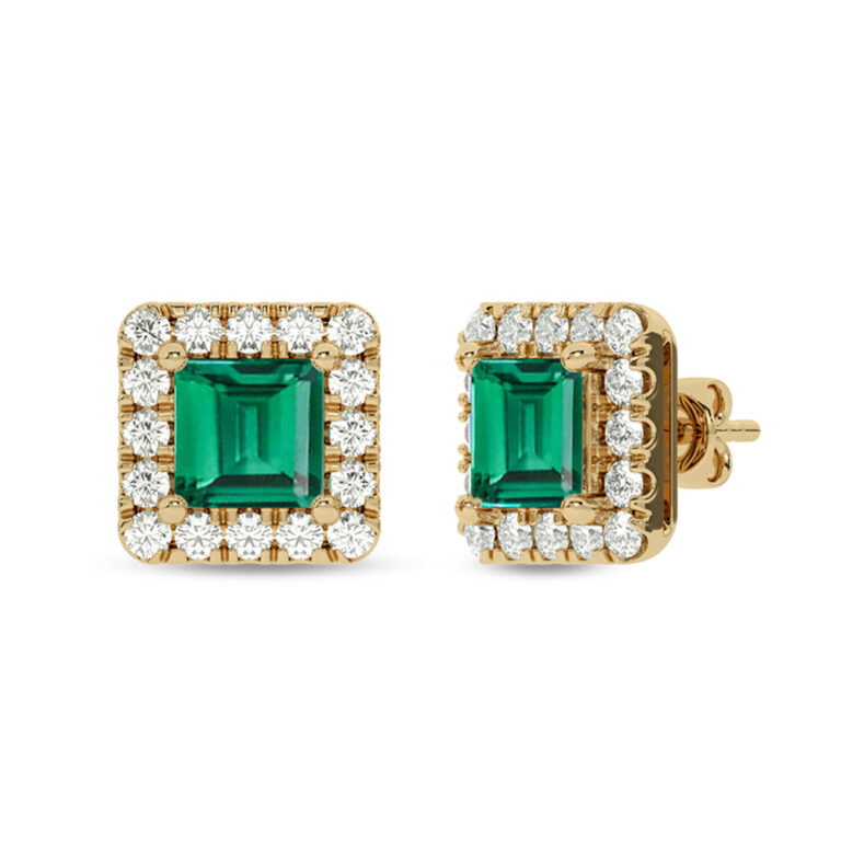 Lab Grown Customizable Halo Diamond Earring