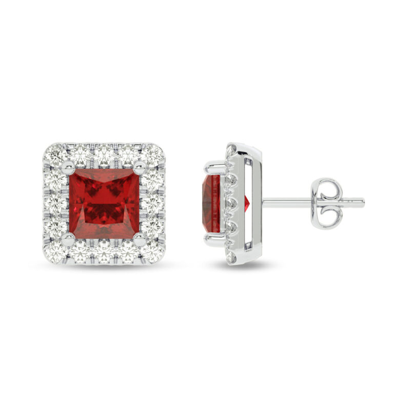 Lab Grown Customizable Halo Diamond Earring