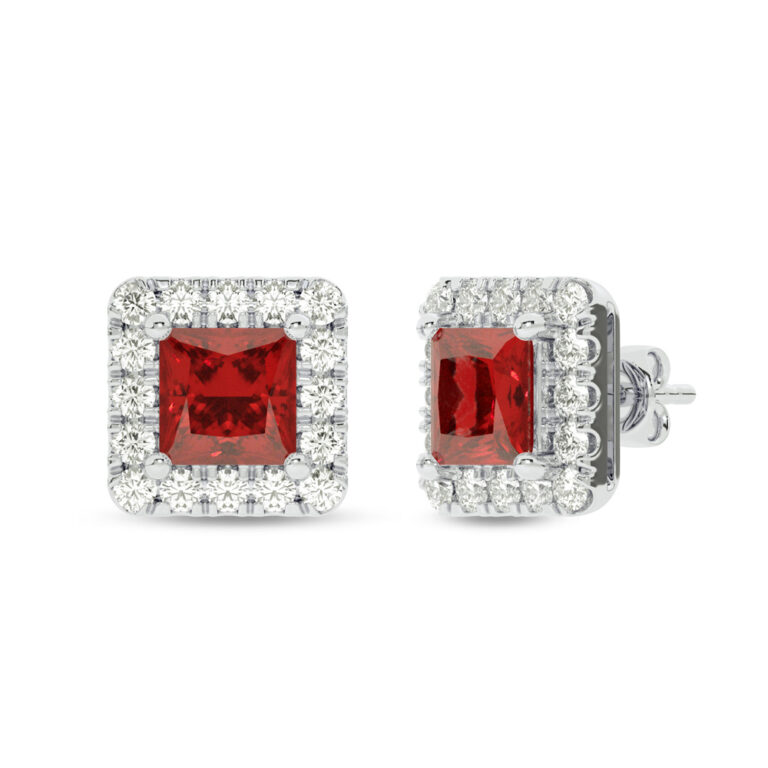 Lab Grown Customizable Halo Diamond Earring