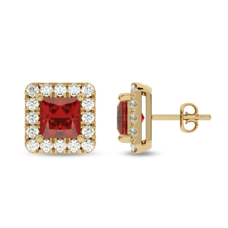 Lab Grown Customizable Halo Diamond Earring