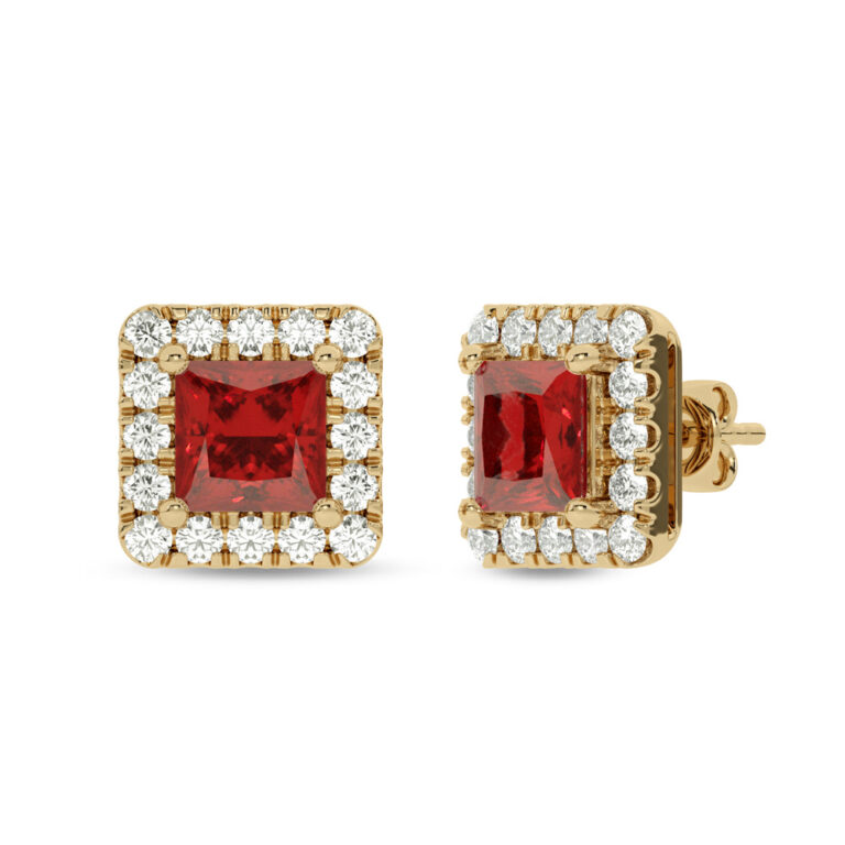 Lab Grown Customizable Halo Diamond Earring