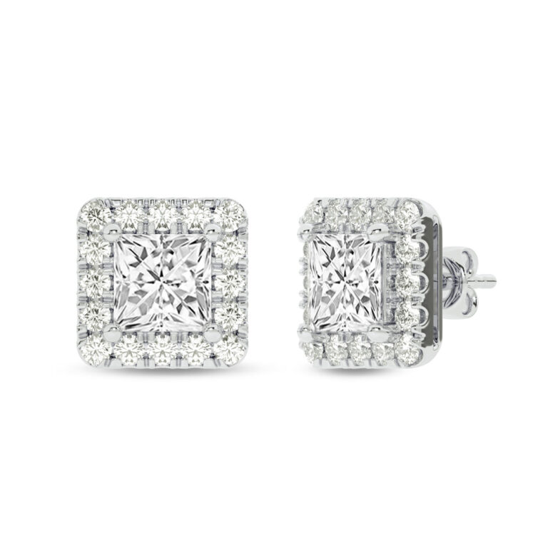 Lab Grown Customizable Halo Diamond Earring