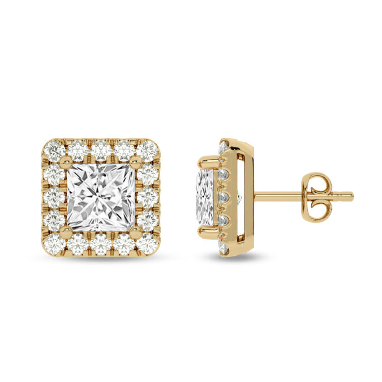 Lab Grown Customizable Halo Diamond Earring