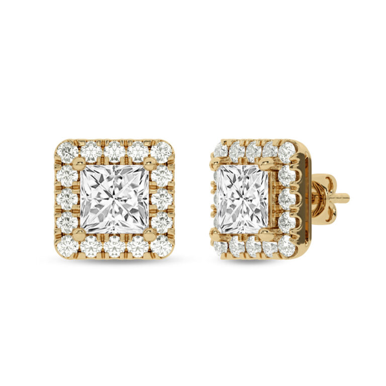 Lab Grown Customizable Halo Diamond Earring