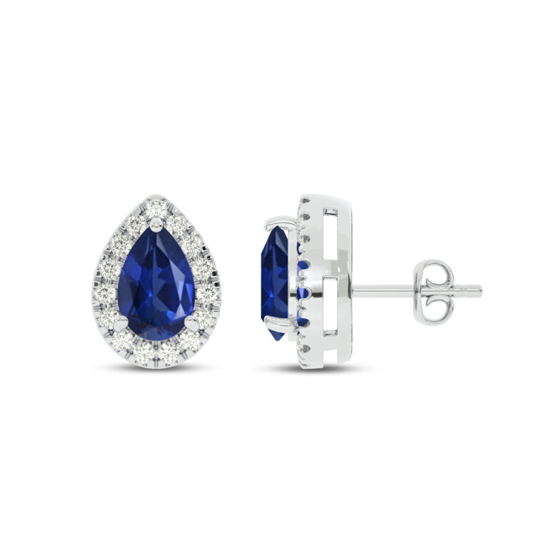 Lab Grown Customizable Halo Diamond Earring