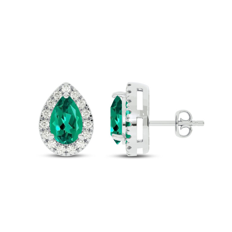 Lab Grown Customizable Halo Diamond Earring