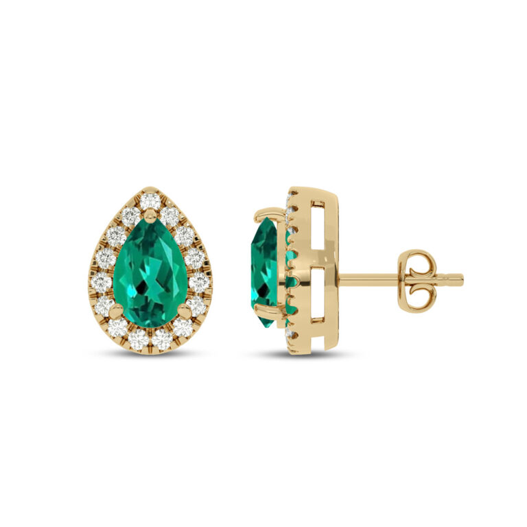 Lab Grown Customizable Halo Diamond Earring