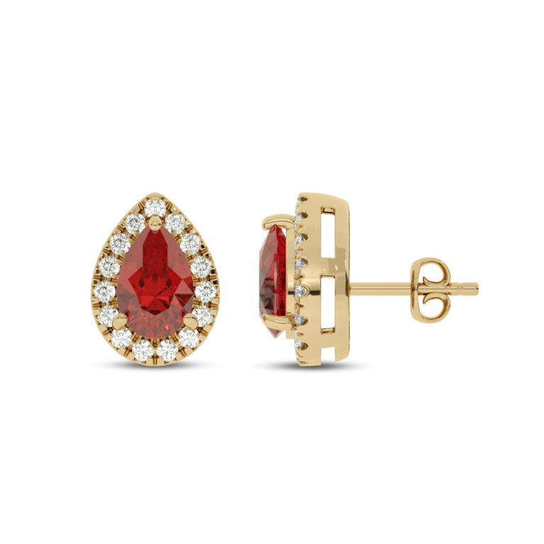 Lab Grown Customizable Halo Diamond Earring