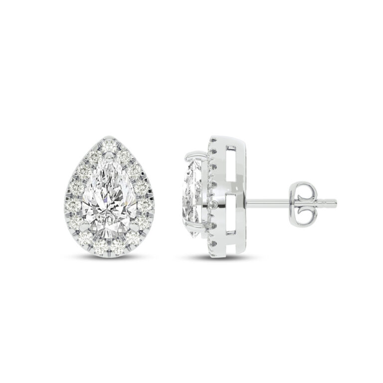 Lab Grown Customizable Halo Diamond Earring