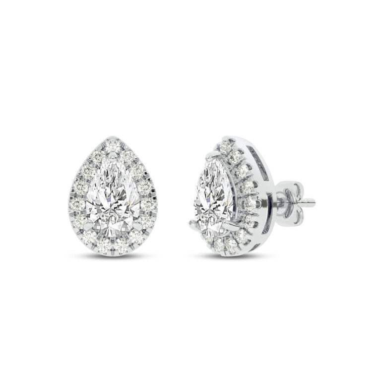 Lab Grown Customizable Halo Diamond Earring