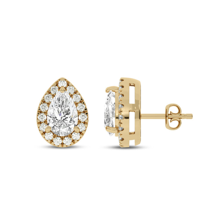 Lab Grown Customizable Halo Diamond Earring
