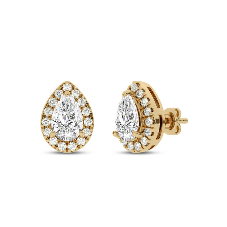 Lab Grown Customizable Halo Diamond Earring