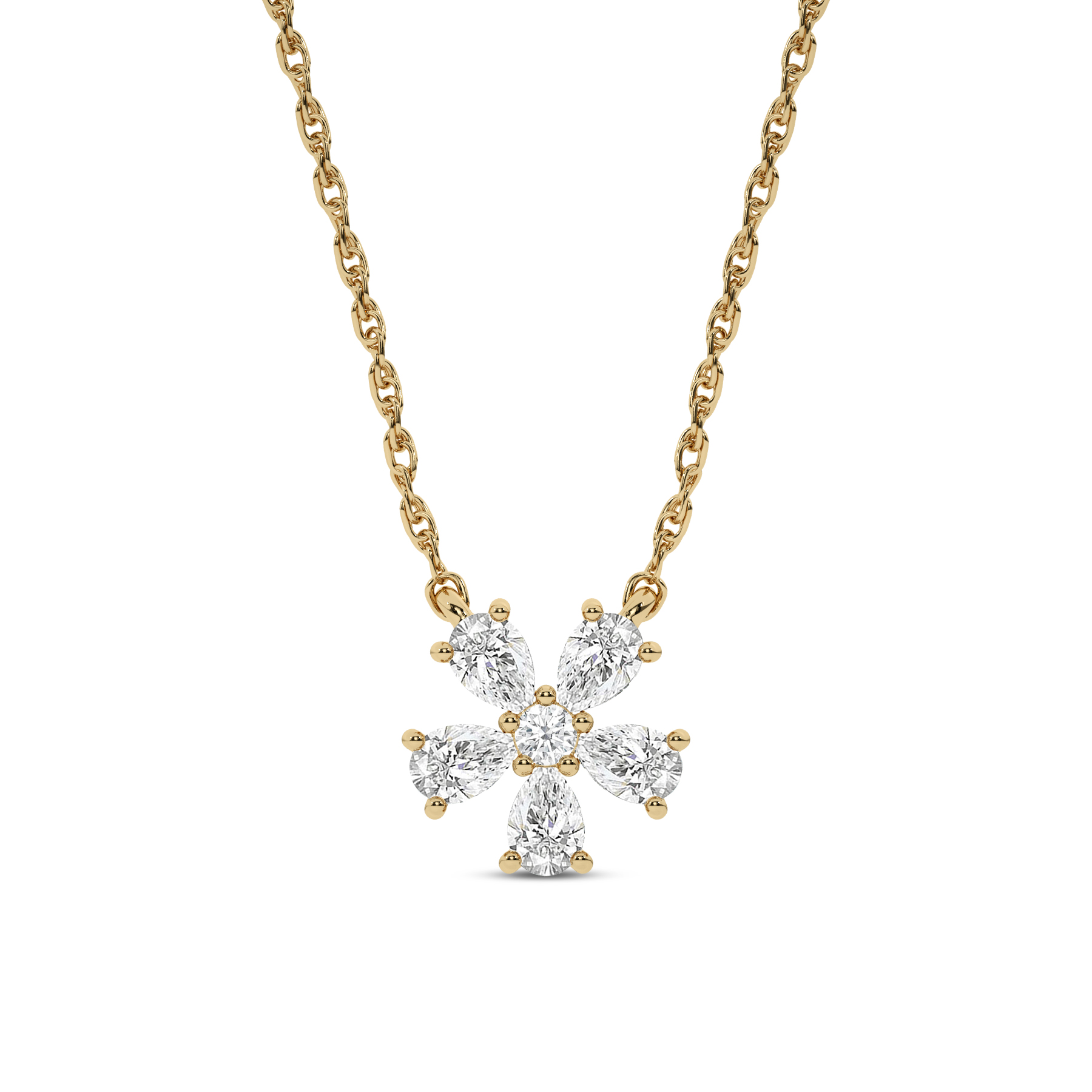 Blossoming Brilliance Lab Grown Diamond Necklace | Yellow Gold 1/2 ct.tw.