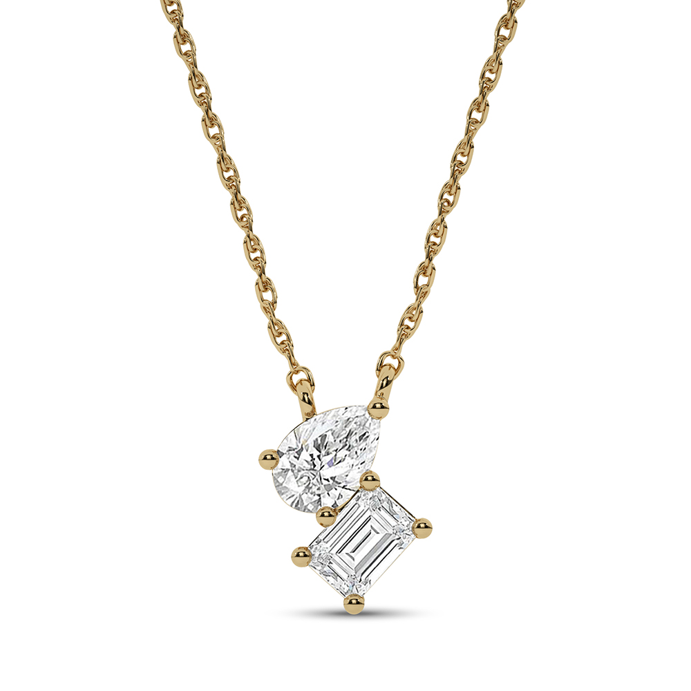 Entwined Destinies Yellow Gold Lab Diamond Necklace | 1/2