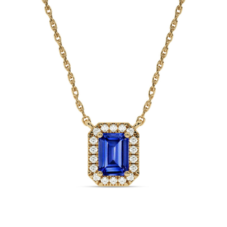 Lab Created Halo Diamond Necklace