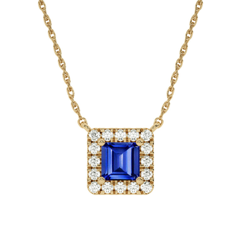 Lab Created Halo Diamond Necklace