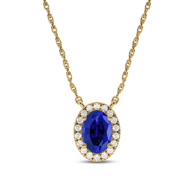 Lab Created Halo Diamond Necklace