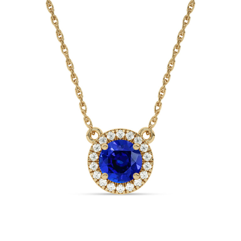 Lab Created Halo Diamond Necklace