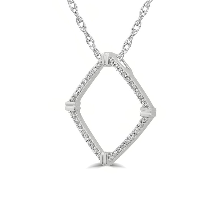Lab Created Inverted Square Diamond Necklace
