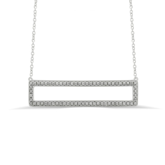 Lab Grown Rectangle Shaped Diamond Necklace | 925 Sterling Silver 1/3 ct.tw. _1