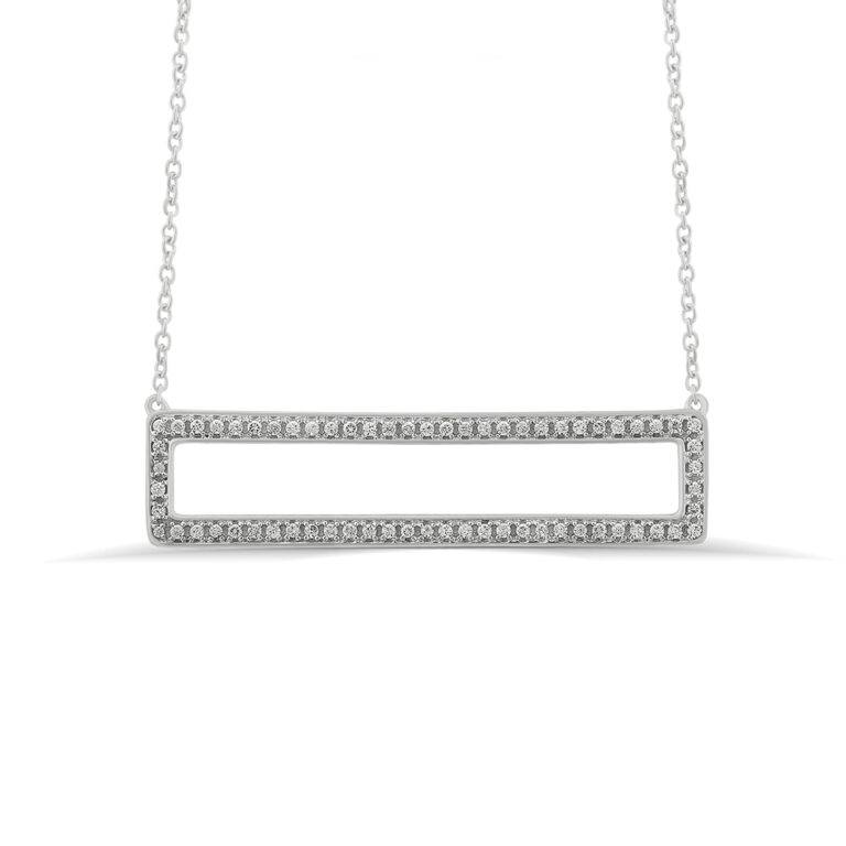 Lab Grown Rectangle Shaped Diamond Necklace
