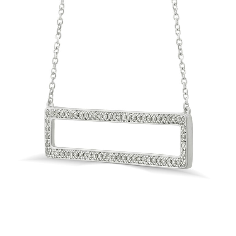Lab Grown Rectangle Shaped Diamond Necklace
