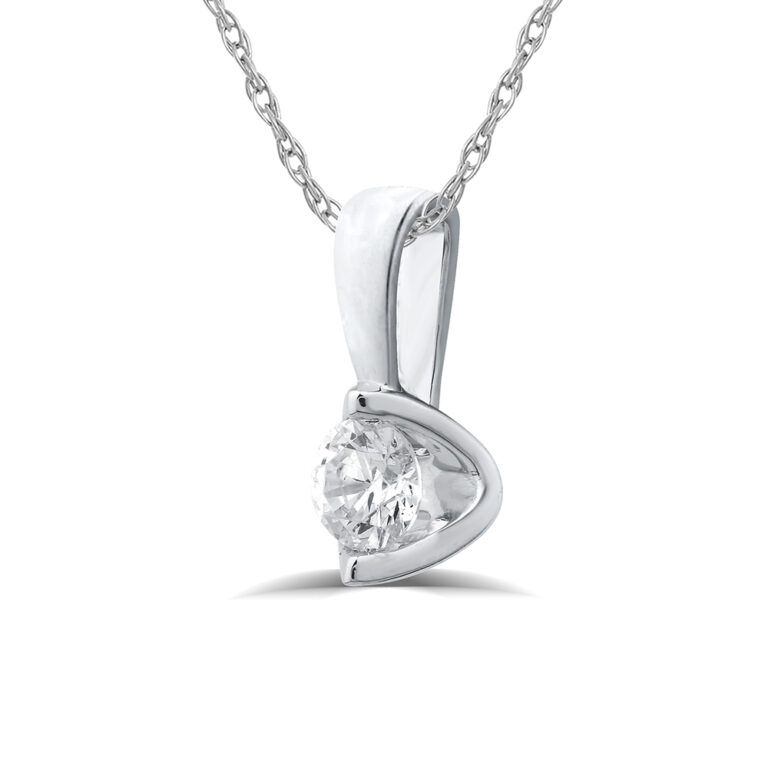 Lab Grown Tension Set Diamond Solitaire Necklace