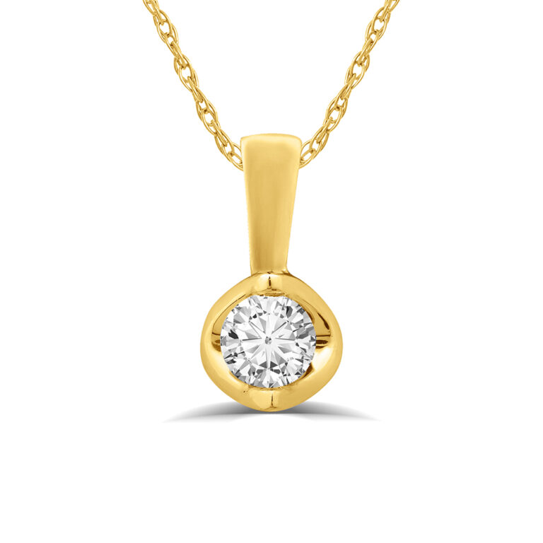 Lab Grown Tension Set Diamond Solitaire Necklace